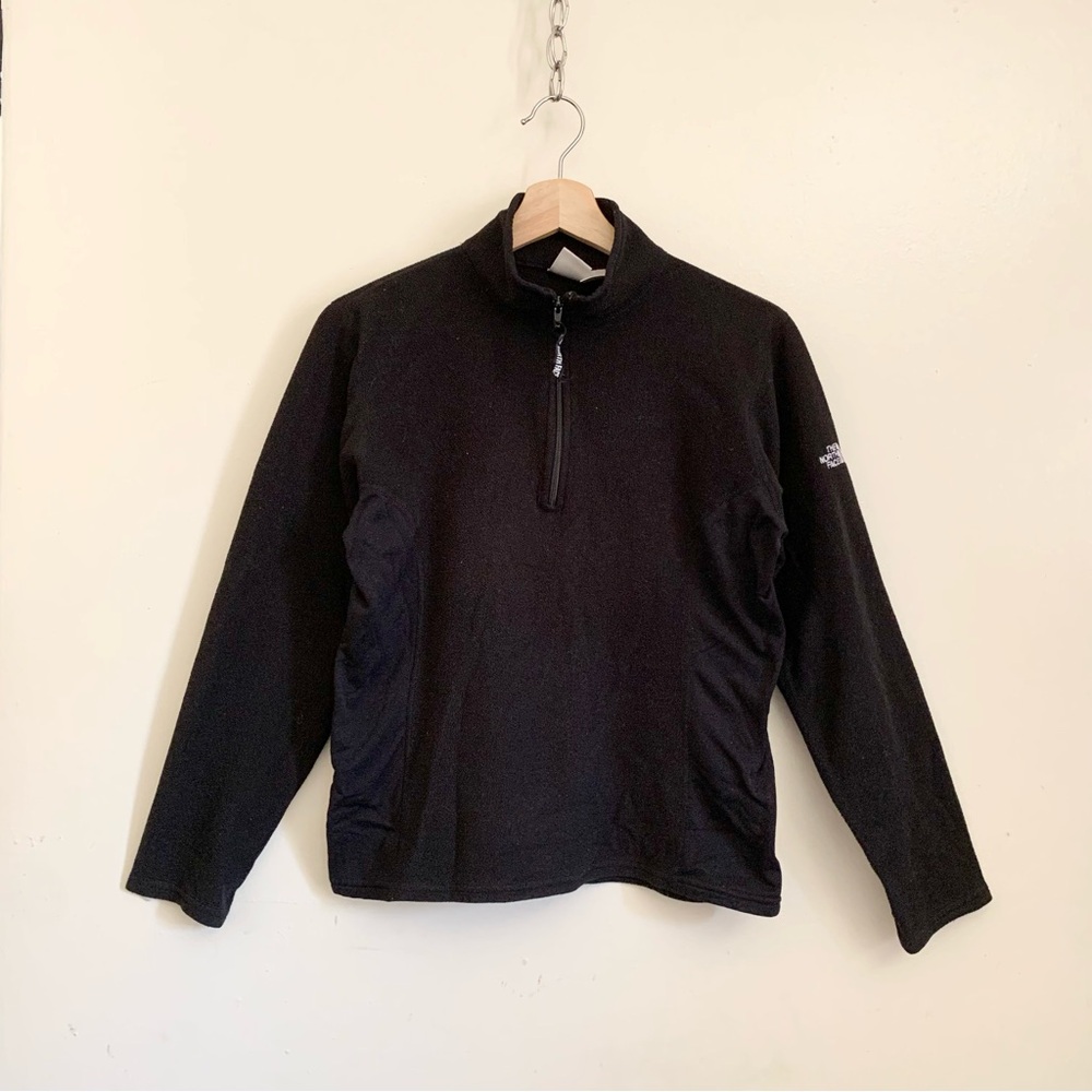 The North Face Black Fleece Half Zip Long Sleeves Sweatshirt Medium